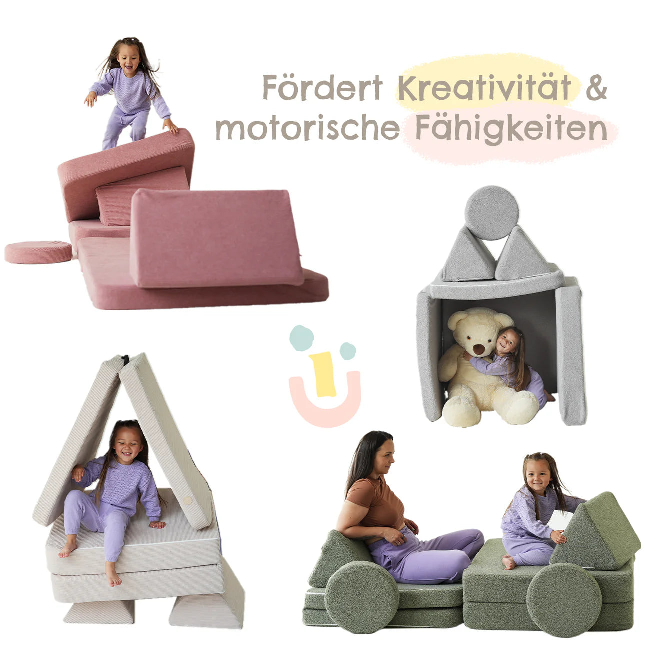 Modulares Spielsofa Rosa